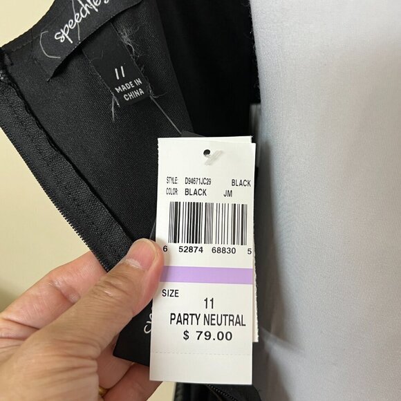 Speechless Juniors' Pleather Corset Top Fit & Flare Dress Sz 11 Black Mesh - Picture 8 of 11